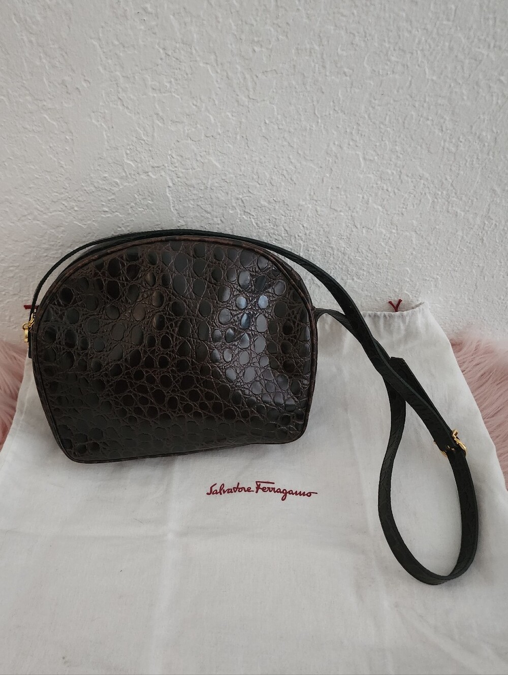SALVATORE FERRAGAMO | Cross Body Leather Embossed Crocodile Bag